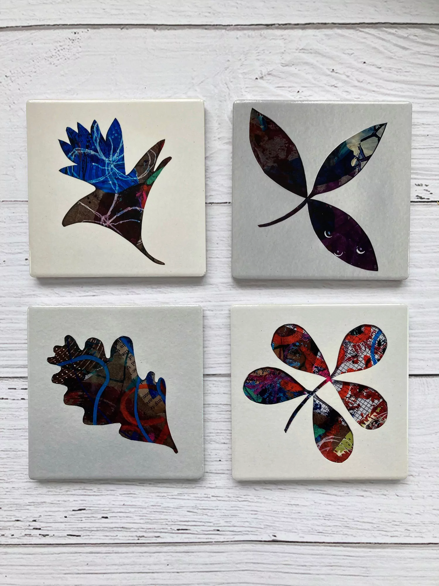 Botanicals ceramic coaster set