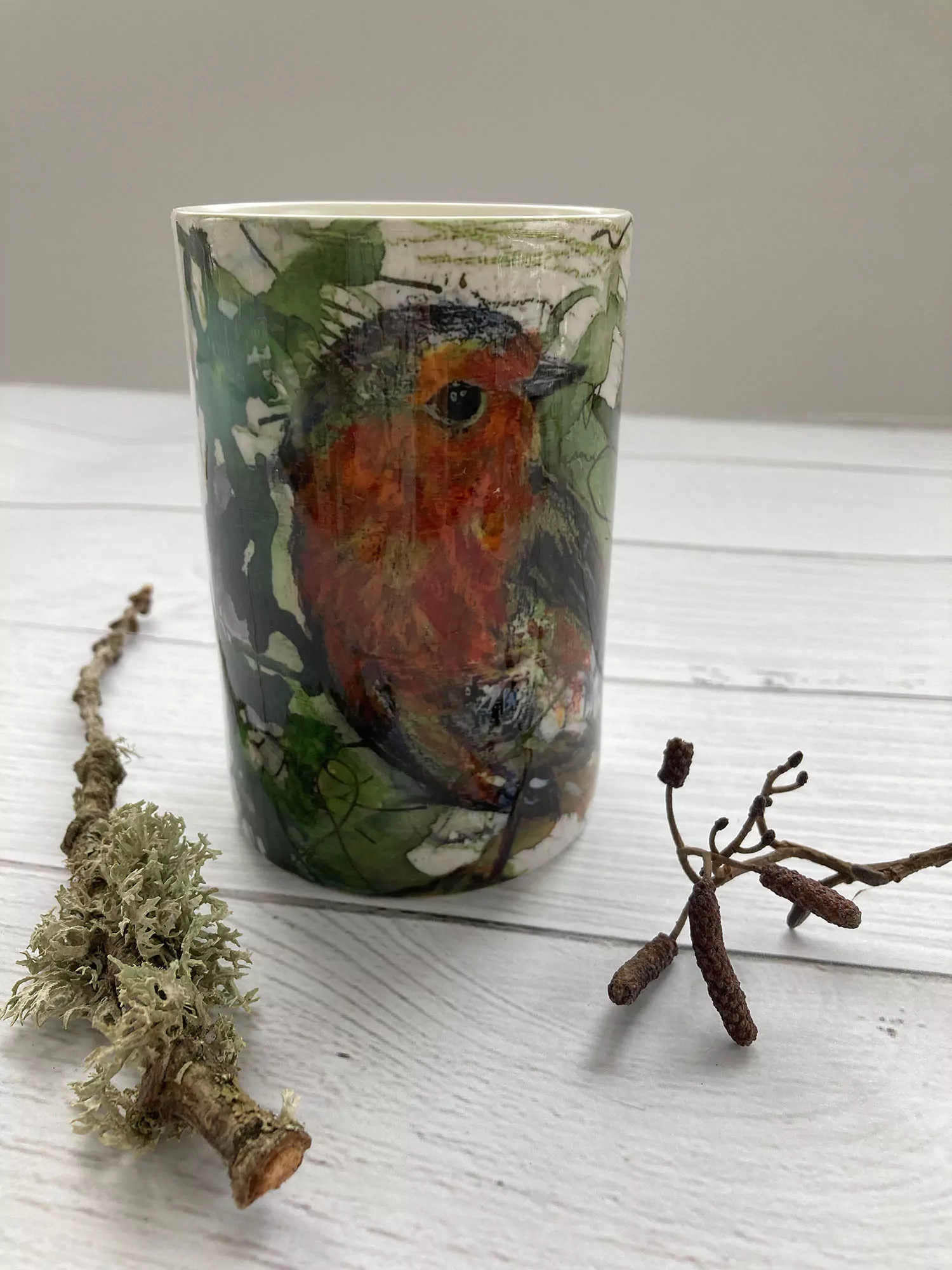 Robin bone china mug
