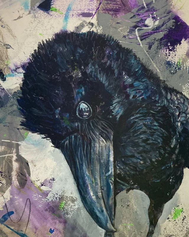 ‘Curiosity,’ the third painting from ‘A Reverence of Ravens’ series. I love these mischievous, intelligent creatures. At once playful, then foreboding… there seem to be so many aspects to their intriguing personalities.A Reverence of Ravens’, at the Southern Nature Art Exhibition at Rookesbury Park, Wickham, near Fareham, Hants, PO17 6HT.  23rd - 26th August 2024. 10 am - 5pm. Entry £2.50. #artinhampshire #hampshireopenstudios #thingstodoinhampshire #hampshireopenstudios2024 #rookesburyparkevents #artexhibitioninhampshire #natureartist #southernnatureartexhibition #wildlifeexhibitions #wildlifeartists #supportingartists #wildlifeart #mixedmediaartist